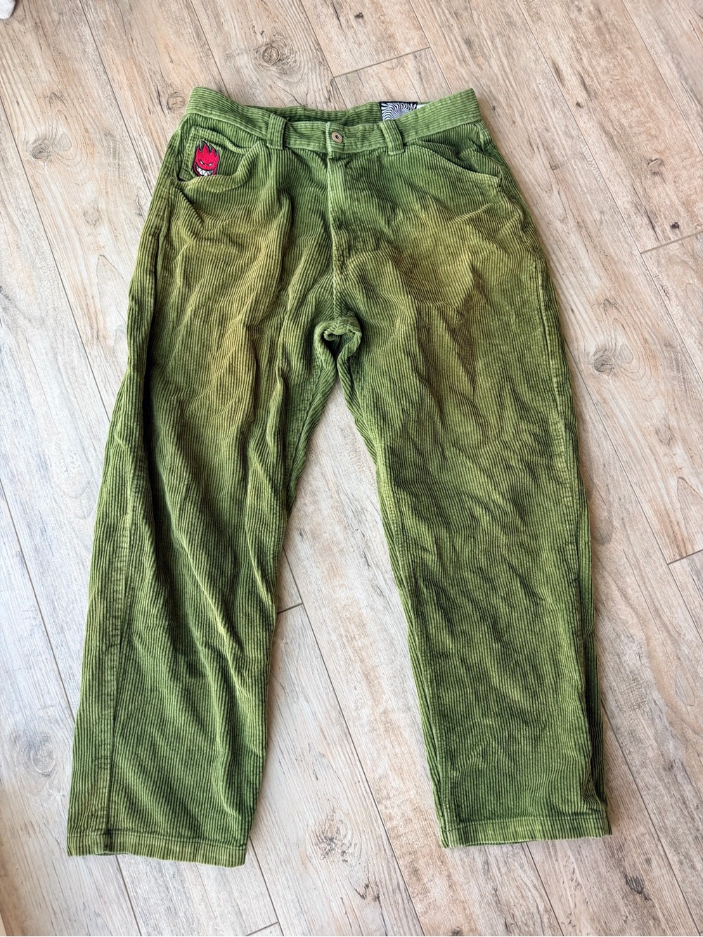 Spitfire Bighead Fill Green Faded Corduroy Pants Large